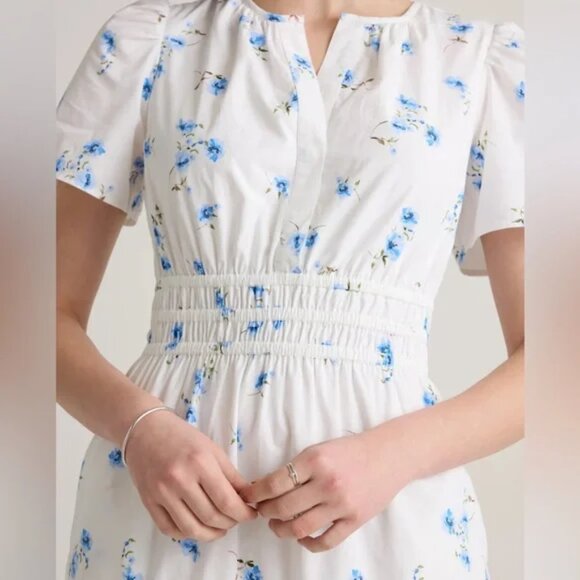 Quince Poplin Tiered Maxi Dress Romantic Stems Organic Cotton Sz S NWT B43 - Picture 5 of 15